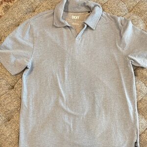 DKNY Men's Heather Gray (blue) Polo Shirt